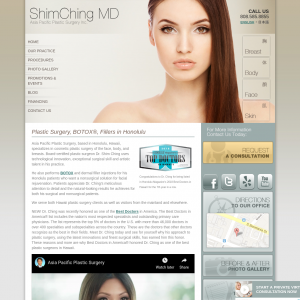 Asia Pacific Plastic Surgery: Dr. Shim Ching website screenshot