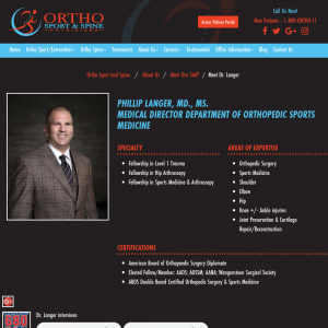 Dr. Phillip Langer – Ortho Sport & Spine Physicians website
