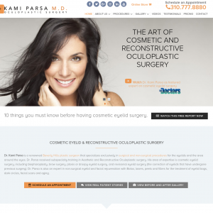 Kami Parsa M.D. Oculoplastic Surgery website screenshot