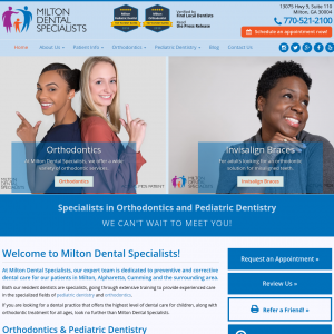 Milton Dental Specialists website