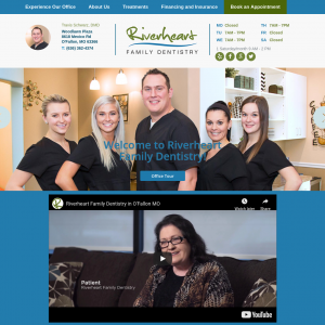 Riverheart Family Dentistry website screenshot