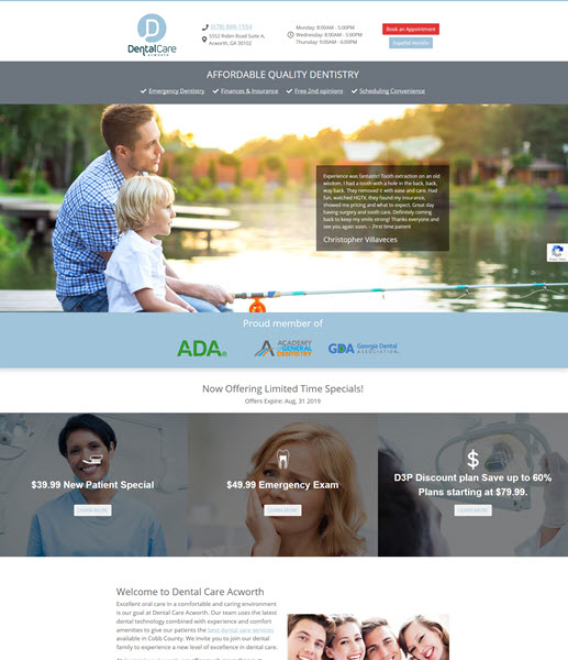 Dental Care Acworth website