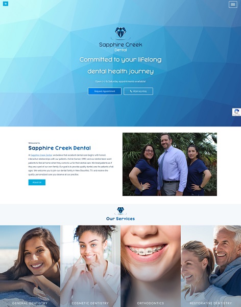 Sapphire Creek Dental website
