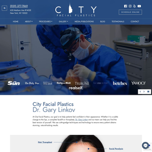 City Facial Plastics: Dr. Gary Linkov website