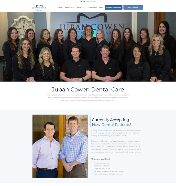 Juban Cowen Dental Care website