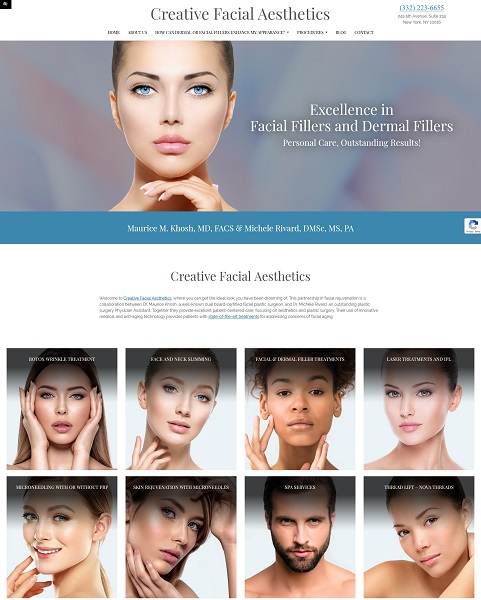 Creative Facial Aesthetics website
