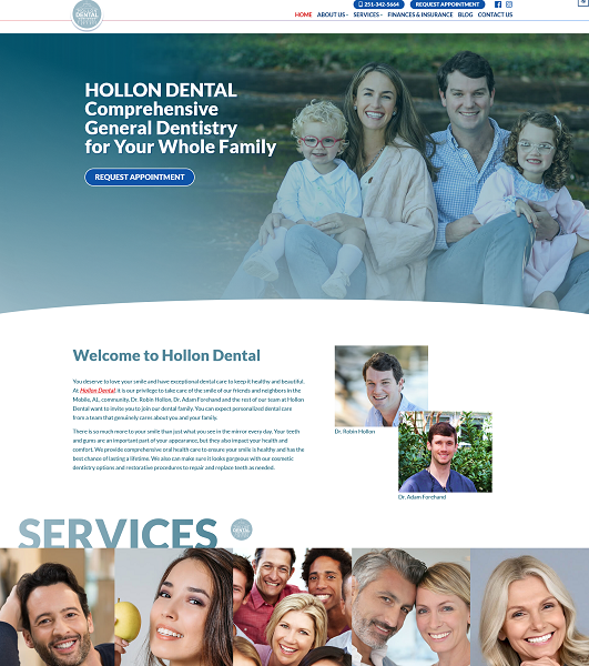 Hollon Dental website
