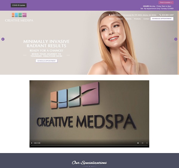 Creative MedSpa website screenshot