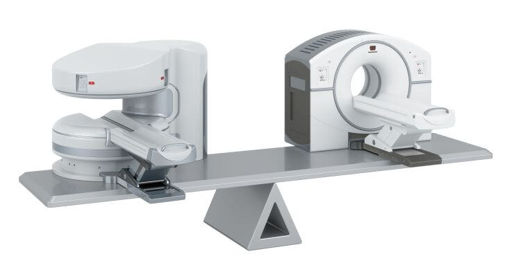 Open MRI and traditional MRI machines.