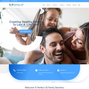 Perfect 32 Family Dentistry website screenshot