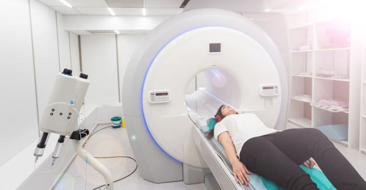 Sinus CT scan procedure.