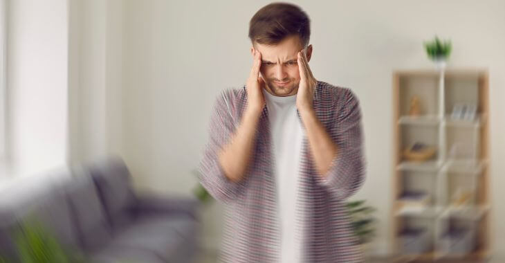 A man feeling dizzy