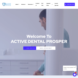 Active Dental in Prosper, TX website screenshot