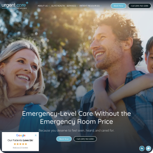 Urgent Care Plus & Wellness website screenshot