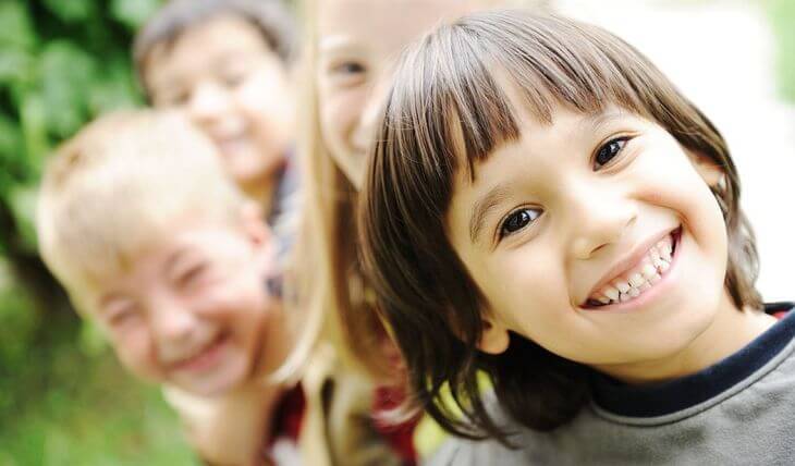 happy children playing outside